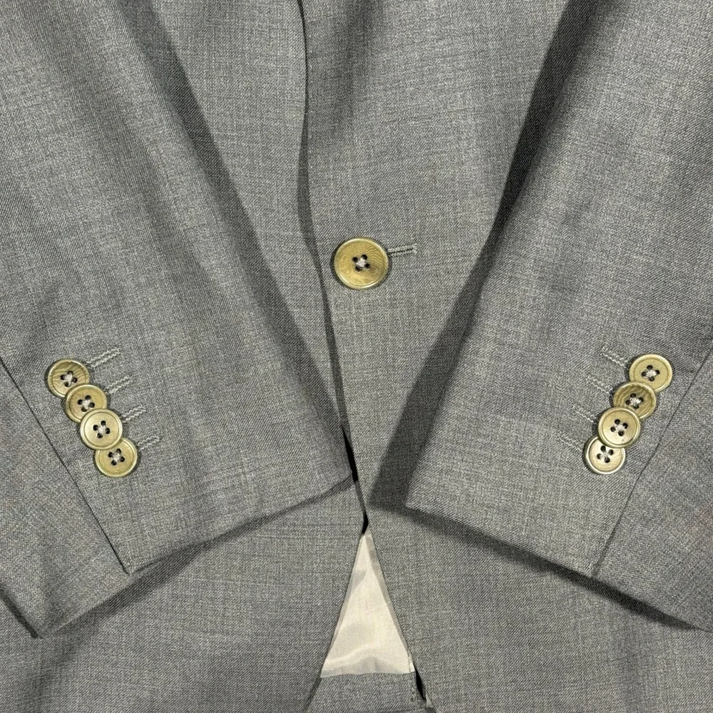 Paul Betenly Men Charcoal Gray Wool Blend Two Button Blazer Sport Coat Jacket 38